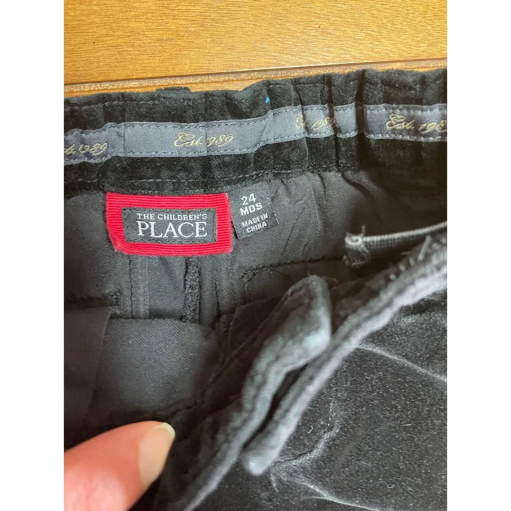 The Childrens Place Kids Black Velvet Suit Set Blazer Pants 24 Months Holiday